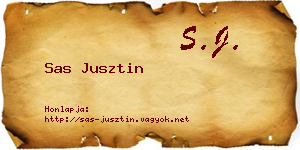 Sas Jusztin névjegykártya